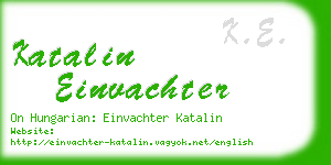 katalin einvachter business card